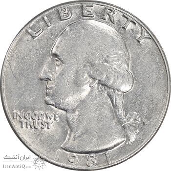 سکه کوارتر دلار 1981D واشنگتن - AU50 - آمریکا