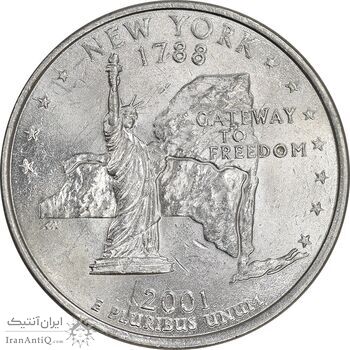 سکه کوارتر دلار 2001D ایالتی - نیویورک - MS61 - آمریکا