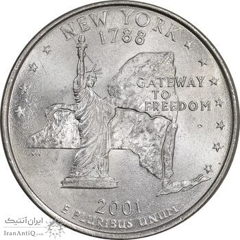سکه کوارتر دلار 2001P ایالتی - نیویورک - MS62 - آمریکا