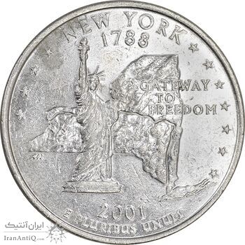 سکه کوارتر دلار 2001D ایالتی - نیویورک - AU50 - آمریکا