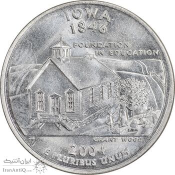 سکه کوارتر دلار 2004D ایالتی - آیووا - MS62 - آمریکا