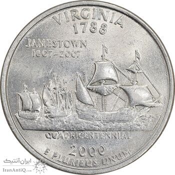 سکه کوارتر دلار 2000P ایالتی - ویرجینیا - MS61 - آمریکا