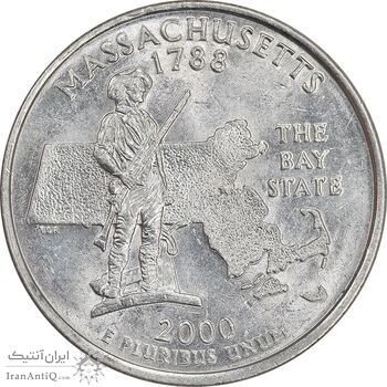 سکه کوارتر دلار 2000D ایالتی - ماساچوست - MS61 - آمریکا