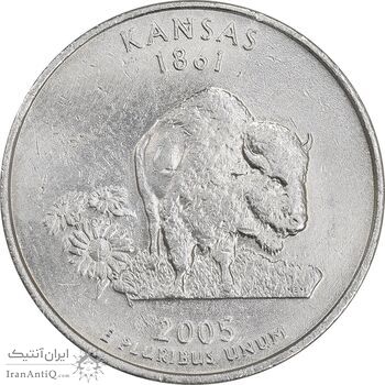 سکه کوارتر دلار 2005P ایالتی - کانزاس - AU50 - آمریکا