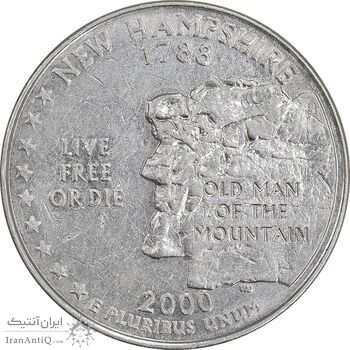 سکه کوارتر دلار 2000P ایالتی - نیوهمشایر - AU50 - آمریکا