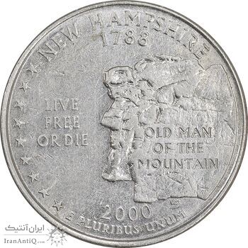 سکه کوارتر دلار 2000P ایالتی - نیوهمشایر - AU55 - آمریکا