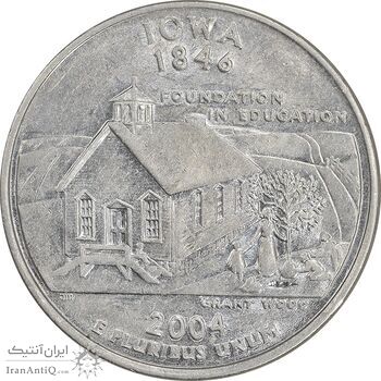 سکه کوارتر دلار 2004D ایالتی - آیووا - AU55 - آمریکا