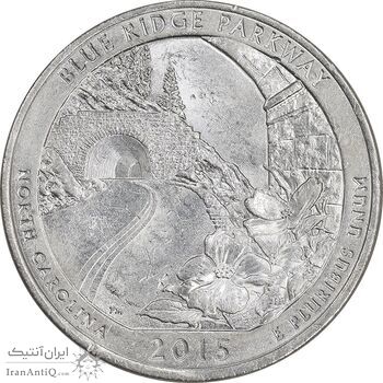 سکه کوارتر دلار 2015P - پارک وی بلو ریج - AU58 - آمریکا