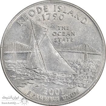 سکه کوارتر دلار 2001D ایالتی - رود آیلند - AU58 - آمریکا