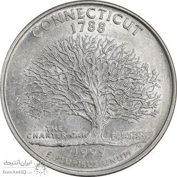 سکه کوارتر دلار 1999D ایالتی - کنکتیکت - AU58 - آمریکا