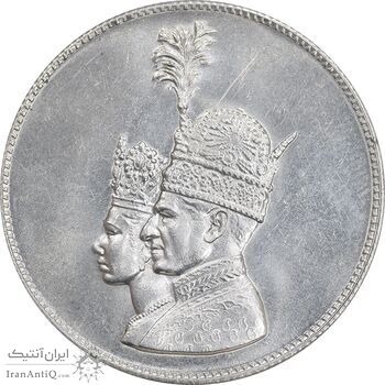 مدال نقره جشن تاجگذاری 1346 - MS62 - محمد رضا شاه