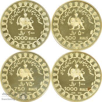 مدال های طلا و نقره سری جشنهای 2500 ساله شاهنشاهی - PF64 - محمد رضا شاه