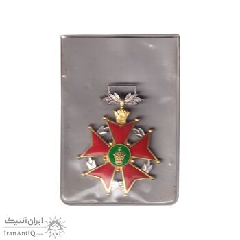 نشان خدمت شهربانی درجه دو - ضرب سوئد - با کاور فابریک - UNC - محمد رضا شاه
