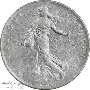 سکه 1 فرانک 1960 جمهوری پنجم - EF45 - فرانسه