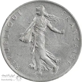 سکه 1 فرانک 1968 جمهوری پنجم - EF45 - فرانسه