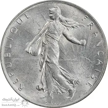 سکه 1 فرانک 1973 جمهوری پنجم - MS62 - فرانسه