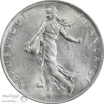 سکه 1 فرانک 1973 جمهوری پنجم - MS62 - فرانسه