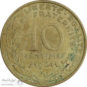 سکه 10 سانتیم 1964 جمهوری کنونی - ماریان - EF45 - فرانسه
