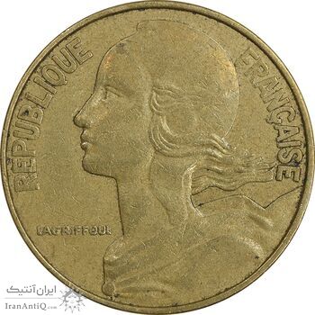سکه 20 سانتیم 1977 جمهوری کنونی - ماریان - EF45 - فرانسه