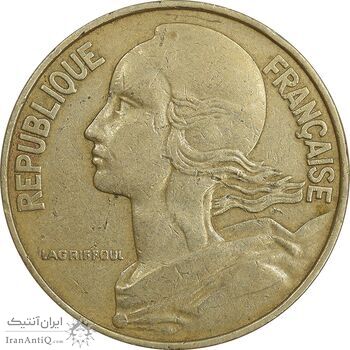 سکه 20 سانتیم 1972 جمهوری کنونی - ماریان - EF40 - فرانسه