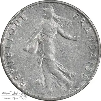 سکه 1/2 فرانک 1965 جمهوری کنونی - AU50 - فرانسه
