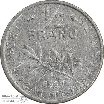 سکه 1/2 فرانک 1969 جمهوری کنونی - EF45 - فرانسه
