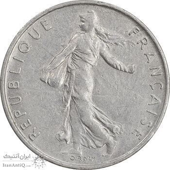 سکه 1/2 فرانک 1976 جمهوری کنونی - AU50 - فرانسه