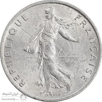 سکه 1/2 فرانک 1976 جمهوری کنونی - AU55 - فرانسه