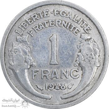 سکه 1 فرانک 1948 جمهوری چهارم - EF40 - فرانسه