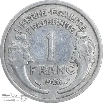 سکه 1 فرانک 1948 جمهوری چهارم - EF40 - فرانسه