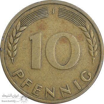 سکه 10 فینیگ 1949J جمهوری فدرال - EF40 - آلمان