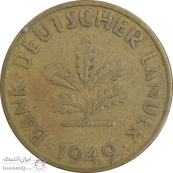 سکه 10 فینیگ 1949D جمهوری فدرال - EF40 - آلمان