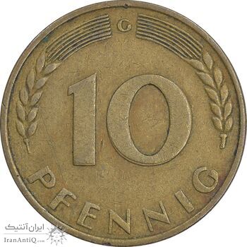 سکه 10 فینیگ 1950G جمهوری فدرال - EF45 - آلمان
