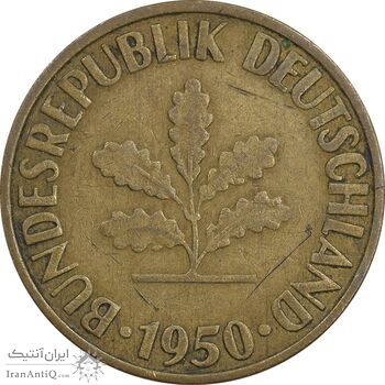 سکه 10 فینیگ 1950G جمهوری فدرال - EF45 - آلمان