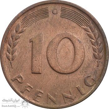 سکه 10 فینیگ 1950G جمهوری فدرال - EF45 - آلمان