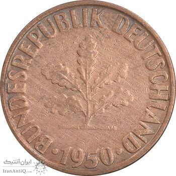 سکه 10 فینیگ 1950G جمهوری فدرال - EF45 - آلمان