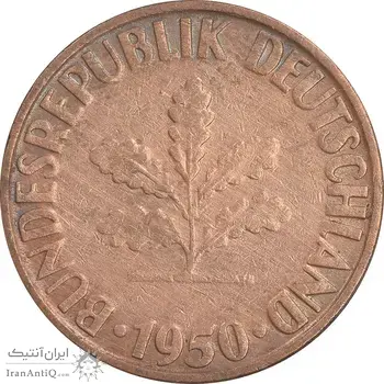 سکه 10 فینیگ 1950G جمهوری فدرال - EF45 - آلمان