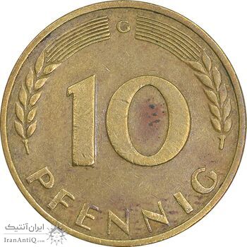 سکه 10 فینیگ 1950G جمهوری فدرال - EF45 - آلمان