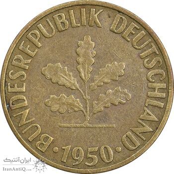 سکه 10 فینیگ 1950G جمهوری فدرال - EF45 - آلمان