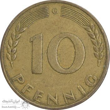 سکه 10 فینیگ 1950G جمهوری فدرال - EF40 - آلمان