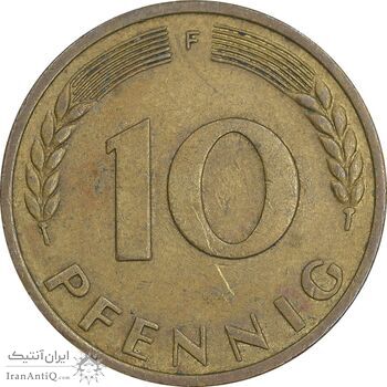 سکه 10 فینیگ 1950F جمهوری فدرال - EF45 - آلمان
