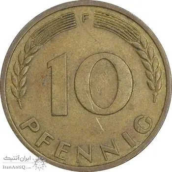 سکه 10 فینیگ 1950F جمهوری فدرال - EF45 - آلمان