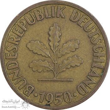 سکه 10 فینیگ 1950F جمهوری فدرال - EF45 - آلمان