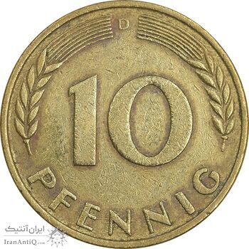 سکه 10 فینیگ 1969D جمهوری فدرال - EF40 - آلمان