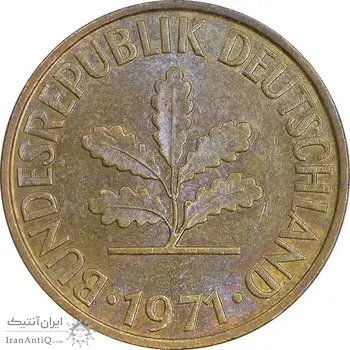 سکه 10 فینیگ 1971J جمهوری فدرال - AU55 - آلمان