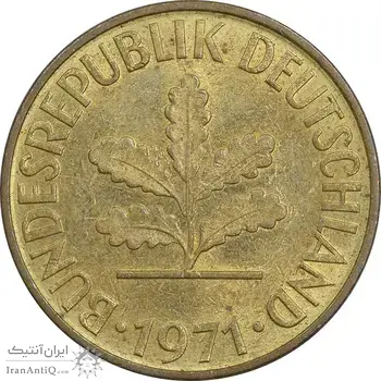 سکه 10 فینیگ 1971G جمهوری فدرال - AU58 - آلمان