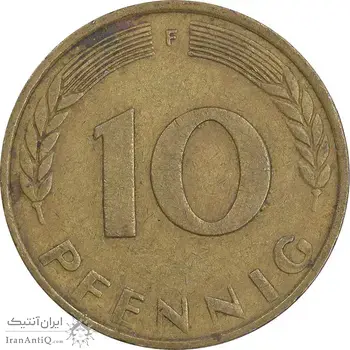 سکه 10 فینیگ 1972F جمهوری فدرال - EF45 - آلمان