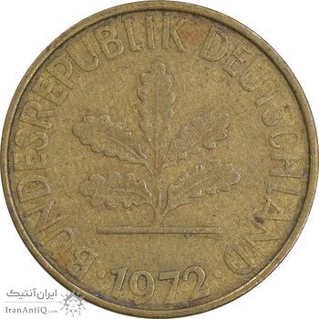 سکه 10 فینیگ 1972F جمهوری فدرال - EF45 - آلمان