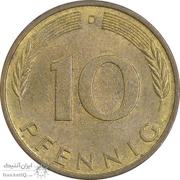سکه 10 فینیگ 1972D جمهوری فدرال - MS61 - آلمان