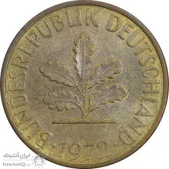 سکه 10 فینیگ 1972D جمهوری فدرال - MS61 - آلمان